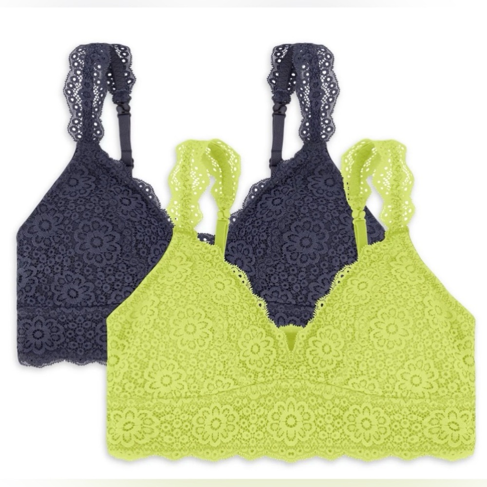 Wonder Nation Lace Convertible Bralette, 2-Pack